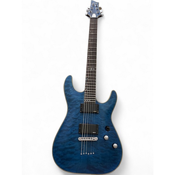 Used Schecter Guitar Research C1 Platinum Trans Blue Solid Body Electric Guitar