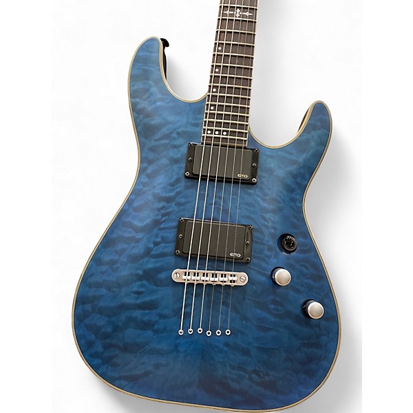 Used Schecter Guitar Research C1 Platinum Trans Blue Solid Body Electric Guitar