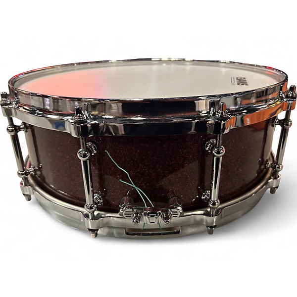 Used 2010s Ludwig 14in Classic Maple Snare Red Sparkle Drum