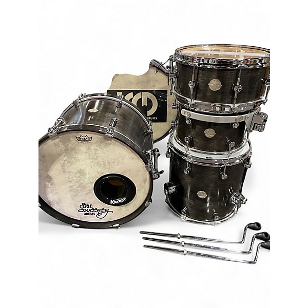 Used Doc Sweeney Drums 4 Piece Steam Bent Myrtle Shell "Quicksilver" Myrtle Drum Kit