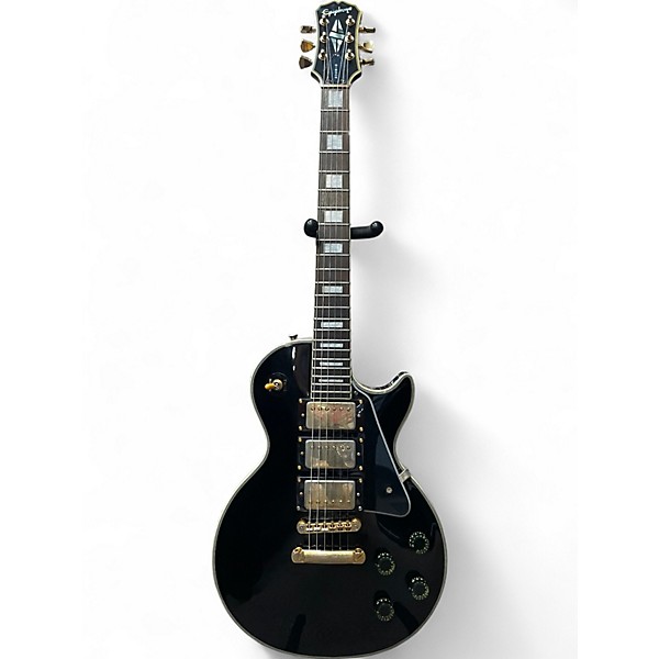 Used 2000 Epiphone Les Paul Custom Black Beauty Black Solid Body Electric Guitar