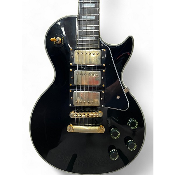Used 2000 Epiphone Les Paul Custom Black Beauty Black Solid Body Electric Guitar