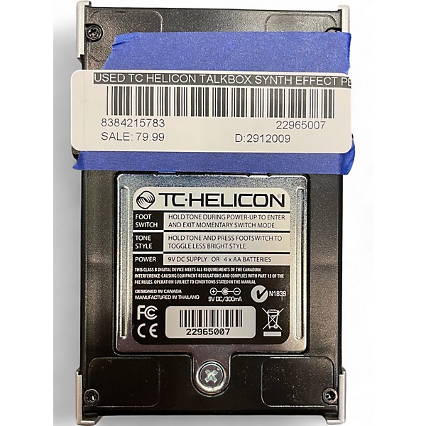 Used TC Helicon talkbox synth Effect Pedal