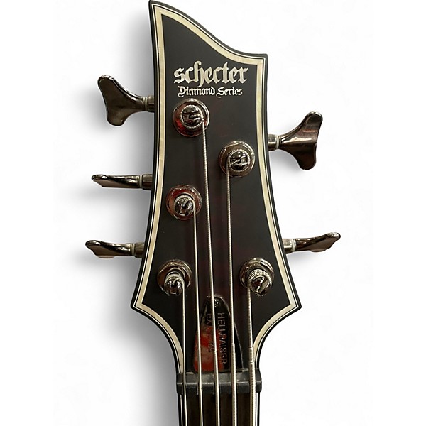 Used Schecter Guitar Research Hellraiser Extreme 5 String Crimson Red Burst Electric Bass Guitar