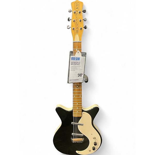 ギター DANELECTRO / 59 DC Danelectro '59DC Short Scale Bass Guitar - Black Metalflake