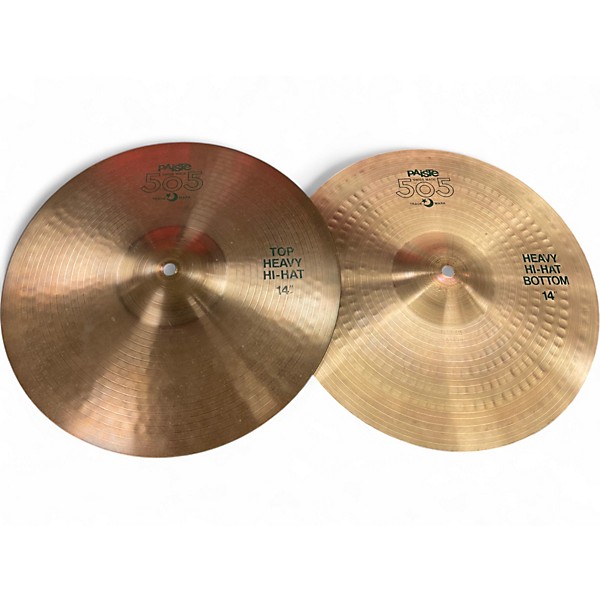 Used Paiste 14in 505 HEAVY HI HAT PAIR Cymbal