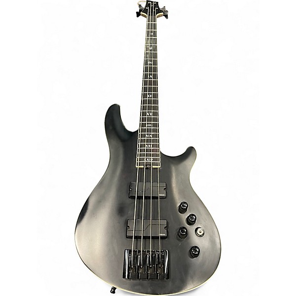 Used Schecter Guitar Research SLS Elite-4 Evil Twin Satin Black Electric Bass Guitar