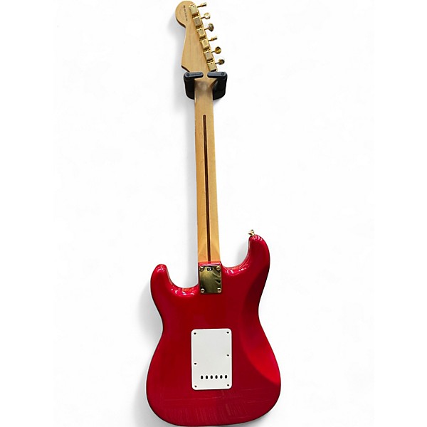 Used Fender Deluxe Stratocaster Crimson Red Trans Solid Body Electric Guitar