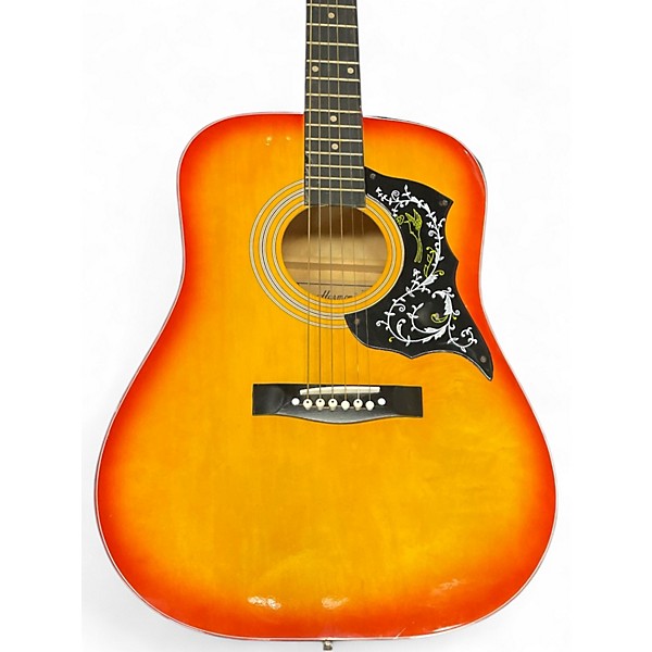 Used Harmony Hummingbird 2 Color Sunburst Acoustic Guitar
