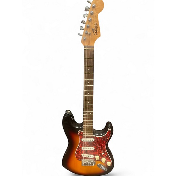 Used Squier STRATOCASTER 2 Tone Sunburst Solid Body Electric Guitar
