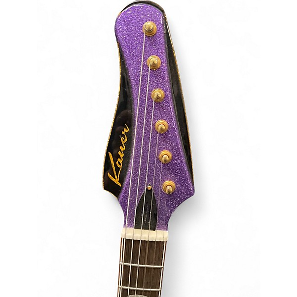 Used Kauer Guitars BANSHEE Amethyst Purple Sparkle Solid Body Electric Guitar
