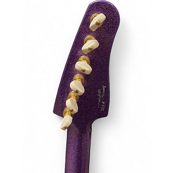 Used Kauer Guitars BANSHEE Amethyst Purple Sparkle Solid Body Electric Guitar