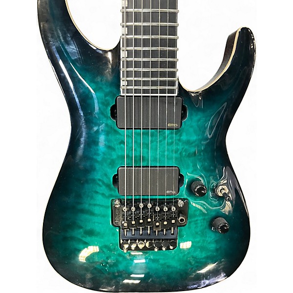 Used ESP E-II Horizon FR-7 7-String with Floyd Rose Emerald Green Solid Body Electric Guitar