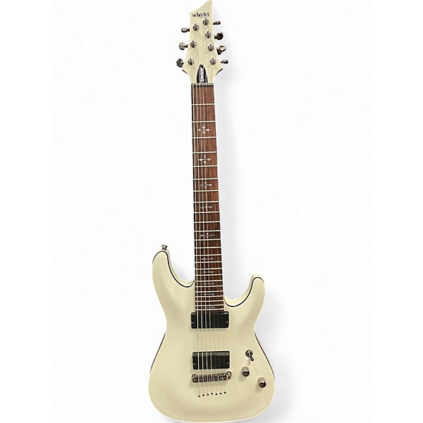 Used Schecter Guitar Research Demon 7 String Arctic White Solid Body Electric Guitar
