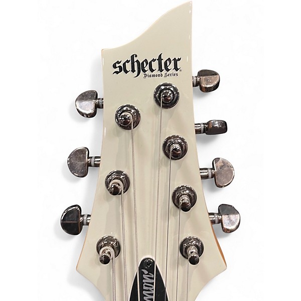 Used Schecter Guitar Research Demon 7 String Arctic White Solid Body Electric Guitar