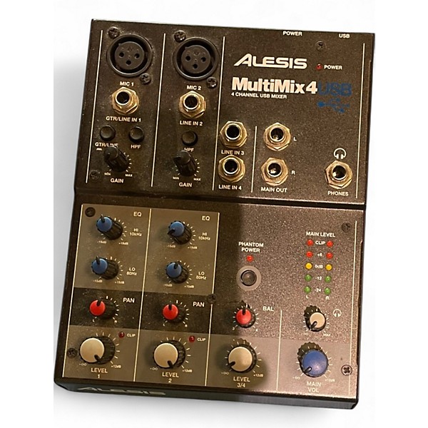 Used 2024 Alesis MultiMix 4 USB FX 4-Channel Unpowered Mixer