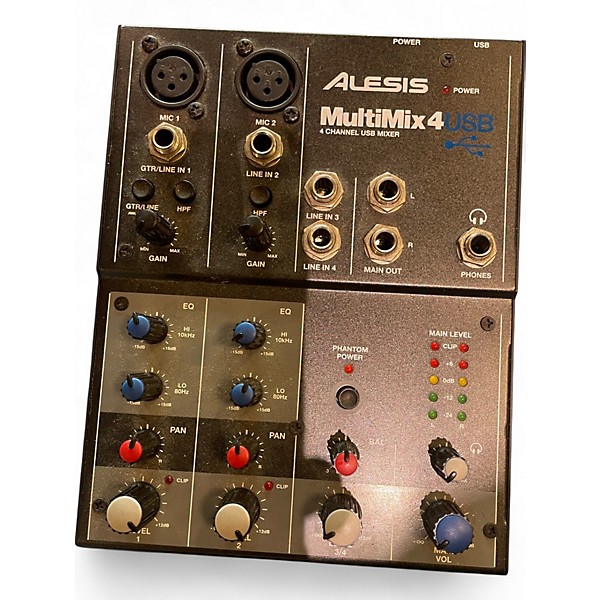 Used 2024 Alesis MultiMix 4 USB FX 4-Channel Unpowered Mixer