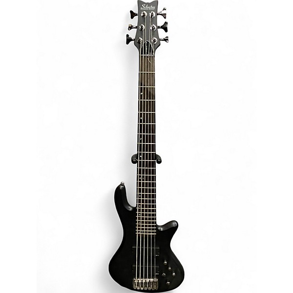 Used Schecter Guitar Research Stiletto Studio 6 String Black Electric Bass Guitar