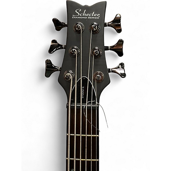 Used Schecter Guitar Research Stiletto Studio 6 String Black Electric Bass Guitar