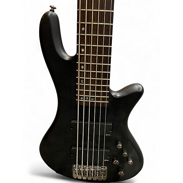 Used Schecter Guitar Research Stiletto Studio 6 String Black Electric Bass Guitar