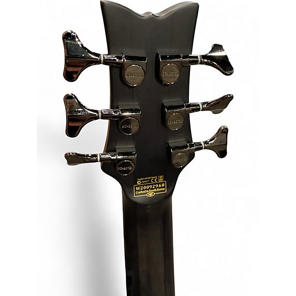 Used Schecter Guitar Research Stiletto Studio 6 String Black Electric Bass Guitar