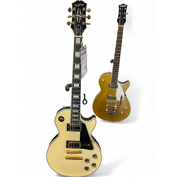Used Epiphone Les Paul Custom Antique Ivory Solid Body Electric Guitar