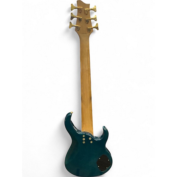 Used Brice 6 STRING HH Blue Electric Bass Guitar