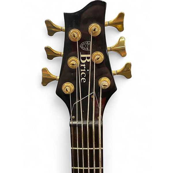 Used Brice 6 STRING HH Blue Electric Bass Guitar
