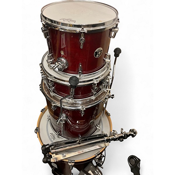 Used SONOR 4 Piece SESSION SERIES NORTH AMERICAN MAPLE Cherry Drum Kit