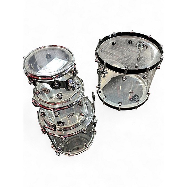 Used DW 4 Piece Design Series Acrylic clear Drum Kit