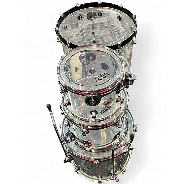 Used DW 4 Piece Design Series Acrylic clear Drum Kit