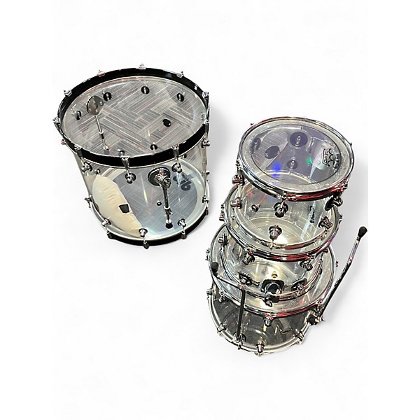 Used DW 4 Piece Design Series Acrylic clear Drum Kit
