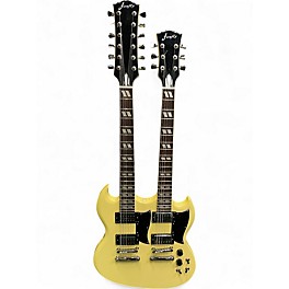 Used Firefly  FFLGS Doubleneck with OHSC Off-White Solid Body Electric Guitar