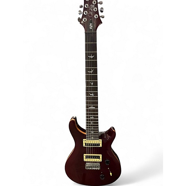 Used PRS SE HOLCOMB SVN Trans Crimson Red Solid Body Electric Guitar