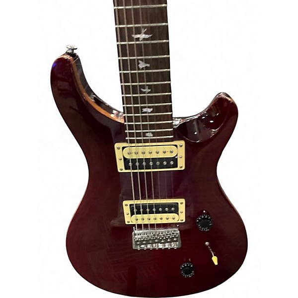 Used PRS SE HOLCOMB SVN Trans Crimson Red Solid Body Electric Guitar