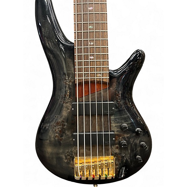 Used Ibanez SR806 Trans Gray Electric Bass Guitar Trans Gray