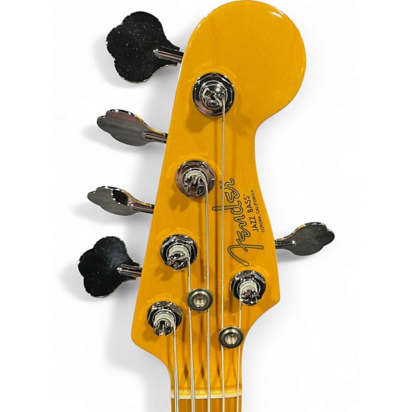Used 2022 Fender AMERICAN PROFESSIONAL JAZZ V MYSTIC SURF GREEN Electric Bass Guitar