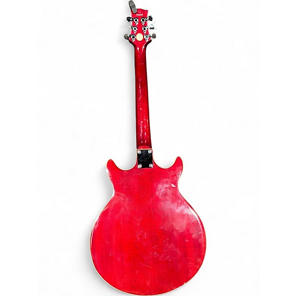 Used Silvertone SSLA-30/TR Crimson Red Trans Hollow Body Electric Guitar