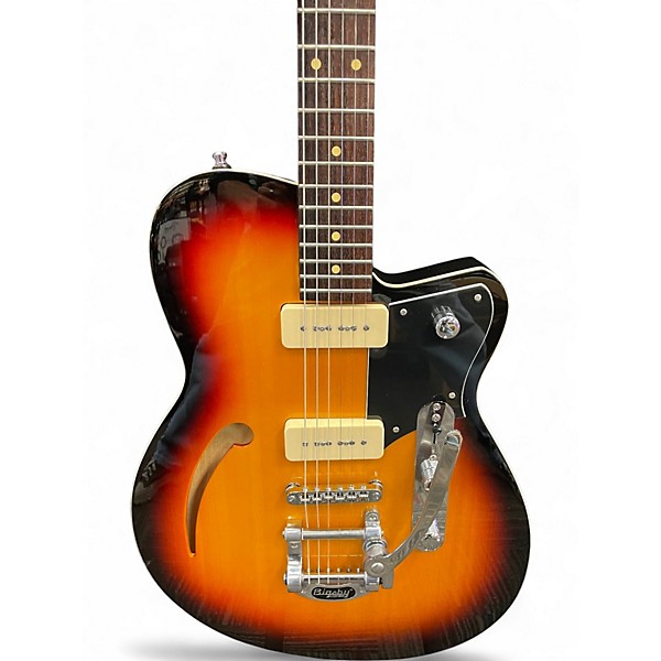 Used Reverend CLUB KING 2 Tone Sunburst Hollow Body Electric Guitar