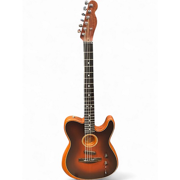 Used Fender American Acoustasonic Telecaster brown Acoustic Electric Guitar