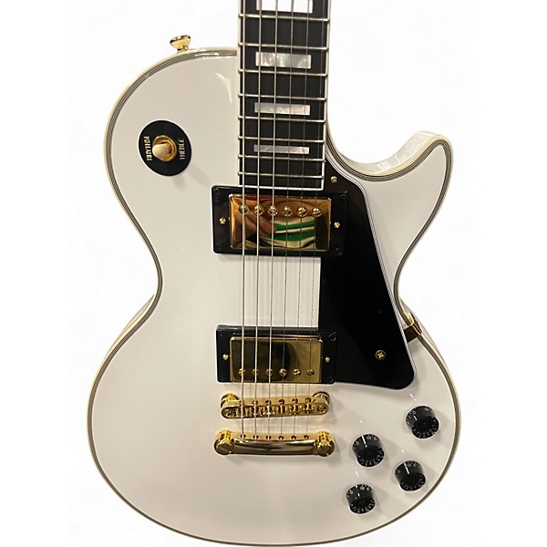 Used 2024 Epiphone INSPIRED BY GIBSON LES PAUL CUSTOM Alpine White Solid Body Electric Guitar