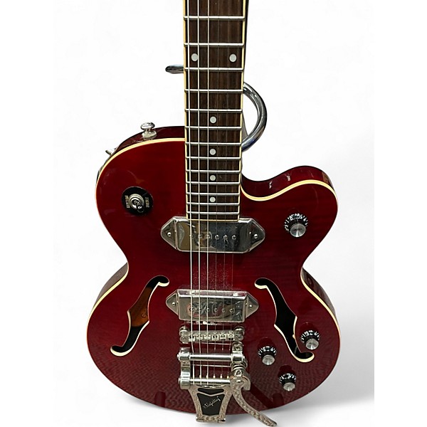 Used Epiphone Wildkat with Bigsby Wine Red Hollow Body Electric Guitar