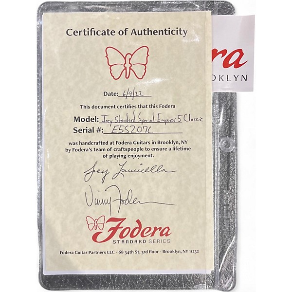 Used Fodera Joey Standard Special Emperor 5 String Antique White Electric Bass Guitar