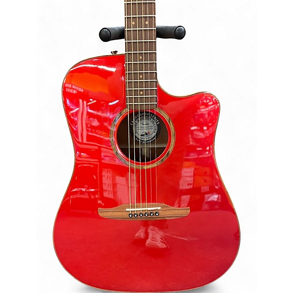 Used Fender Redondo Classic Hot Rod Red Metallic Acoustic Electric Guitar