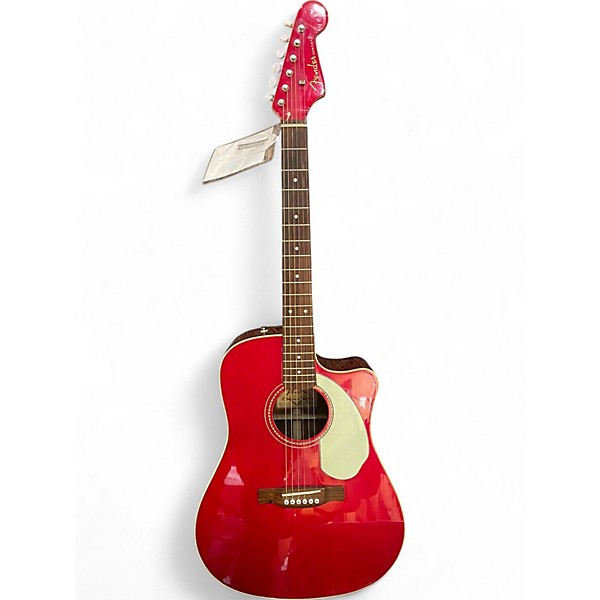 Used Fender Sonoran Candy Apple Red Acoustic Electric Guitar