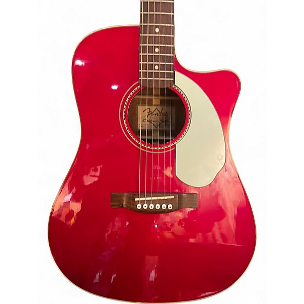 Used Fender Sonoran Candy Apple Red Acoustic Electric Guitar