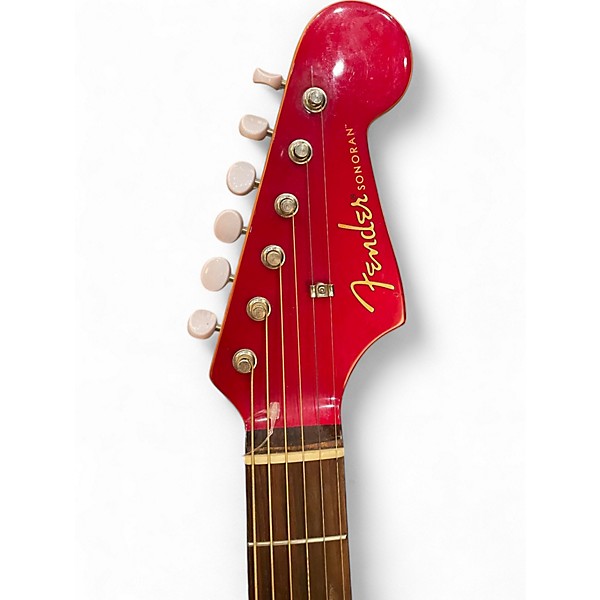Used Fender Sonoran Candy Apple Red Acoustic Electric Guitar