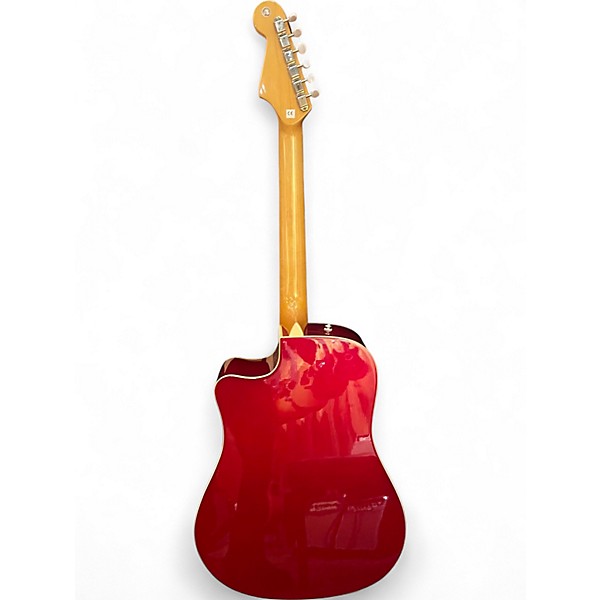 Used Fender Sonoran Candy Apple Red Acoustic Electric Guitar