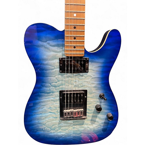 Used Schecter Guitar Research PT Pro Trans Blue Solid Body Electric Guitar