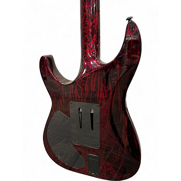 Used Schecter Guitar Research C1 FRS Silver Mountain Blood Moon Solid Body Electric Guitar